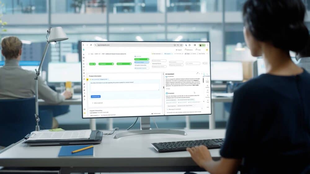 Levelpath dashboard showing the intake-to-procure workflow on the AI-native platform.